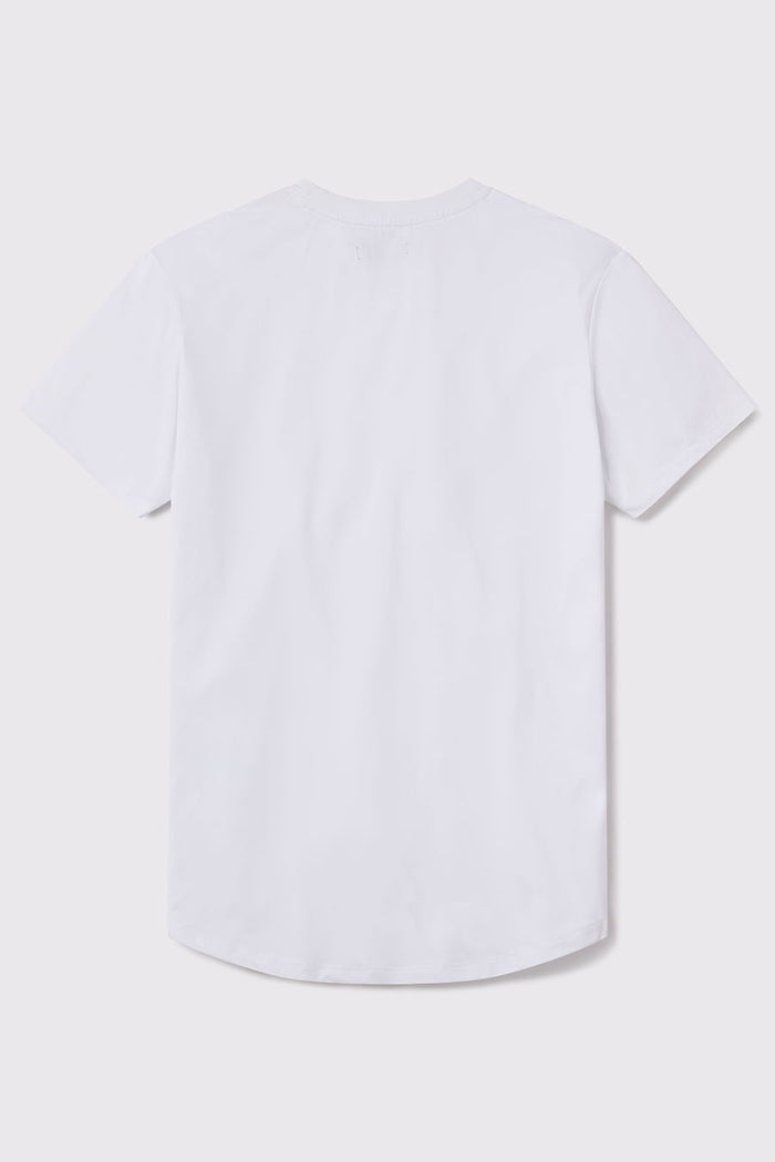 Fitted Drop Hem - White - photo from back flat lay #color_white