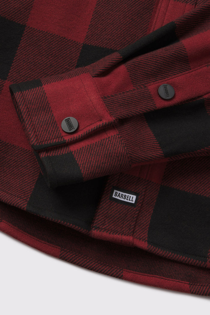 Frontier Flannel - Forge - photo from cuff detail flat lay #color_forge-plaid