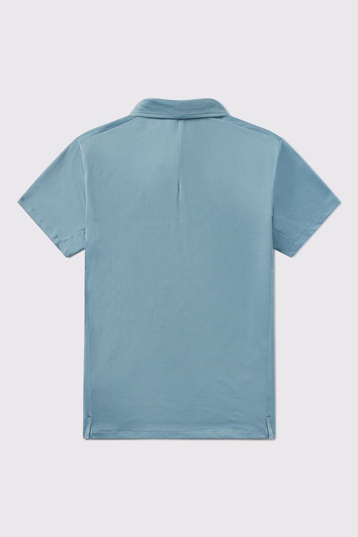 Havok Polo -Pacific Blue- photo from back flat lay #color_pacific-blue