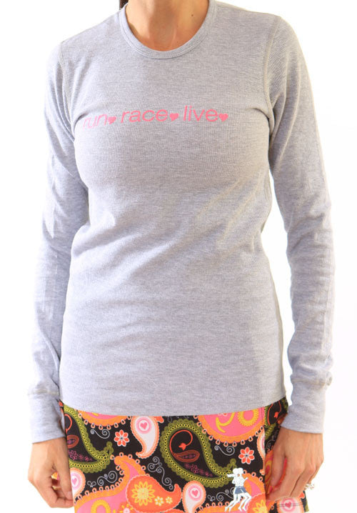 heather grey pink thermal