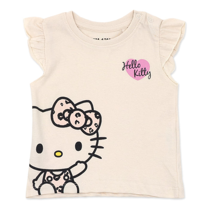 זוג חליפות שרוול מלמלה Hello Kitty תינוקות בנות