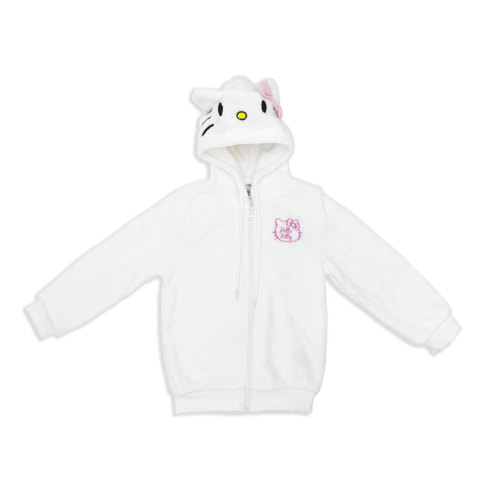 ג'קט קורל פליז כובע מדוגם Hello Kitty