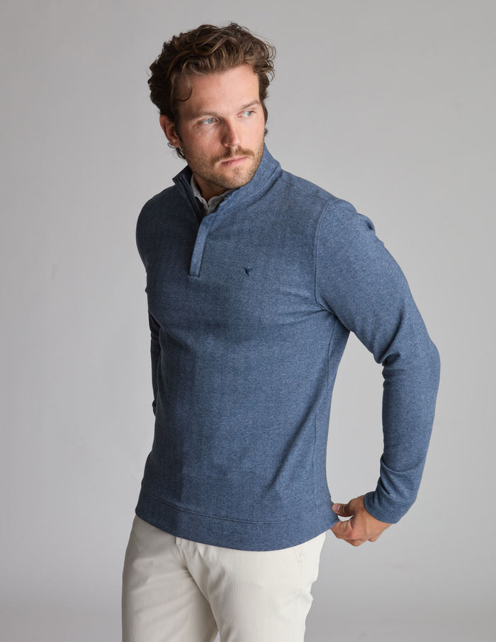 Herringbone Quarter Zip - Navy Blazer (The Hooligan Loki)
