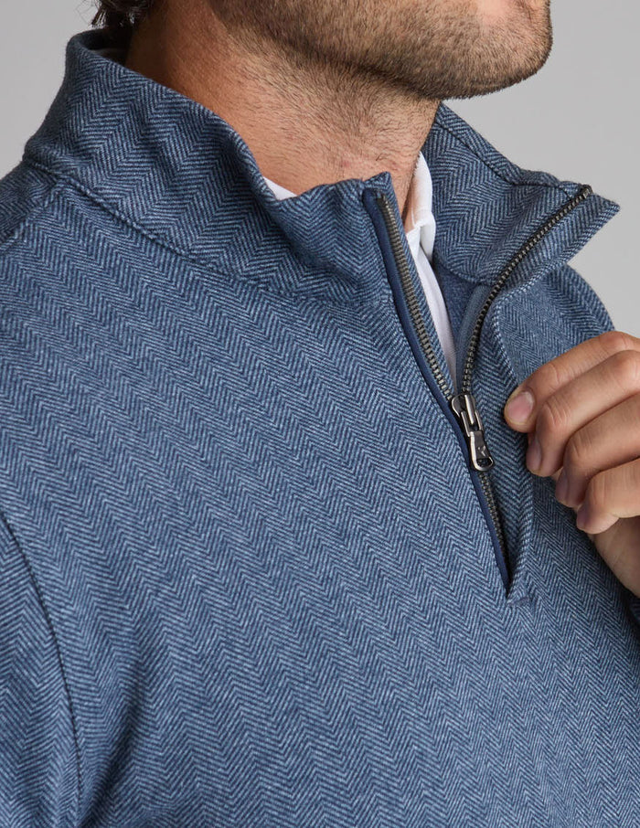 Herringbone Quarter Zip - Navy Blazer (The Hooligan Loki)