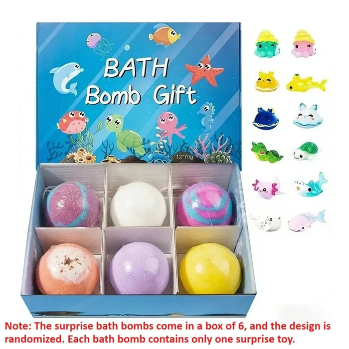 Kids Bath Bomb Gift Set with Surprise Ocean Toys