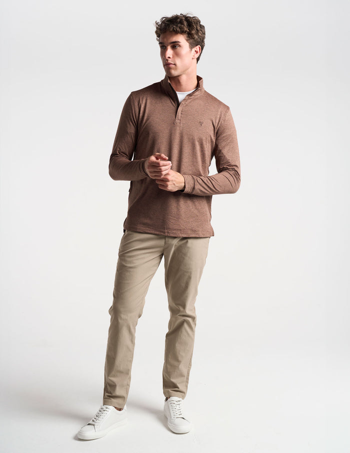 Last Layer Lined Q-Zip - Brown Heather (The Bandito)