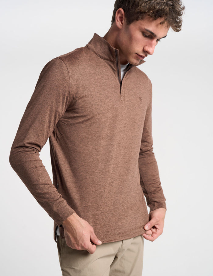 Last Layer Lined Q-Zip - Brown Heather (The Bandito)