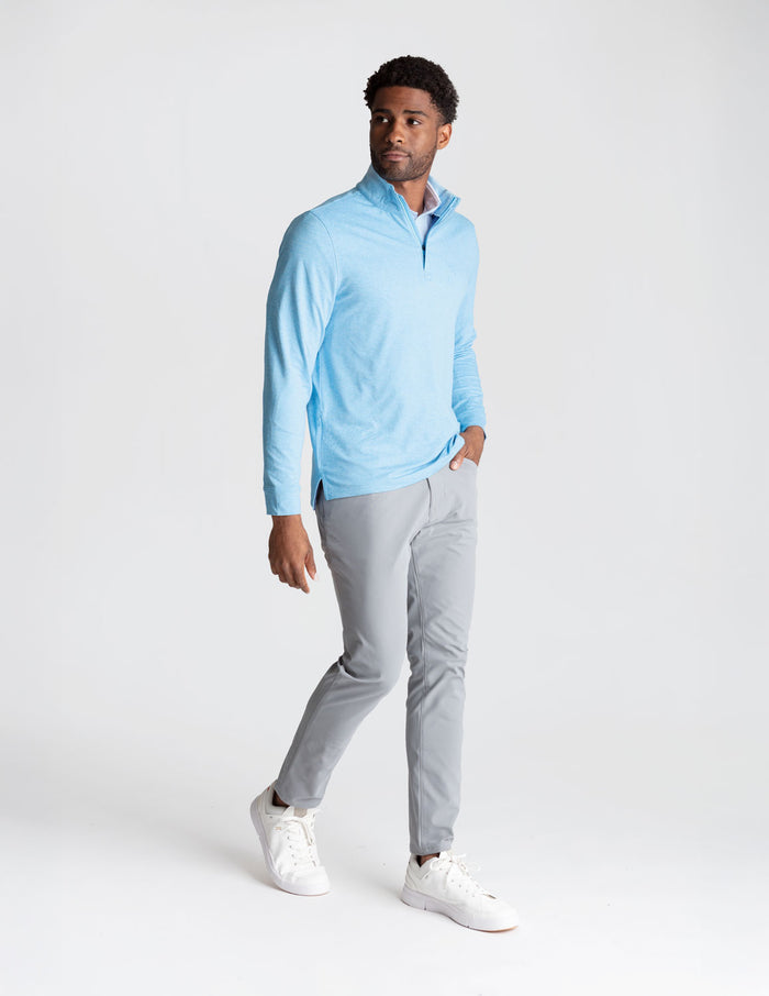 Last Layer Lined Q-Zip - Carolina Blue Heather (The Roadie)