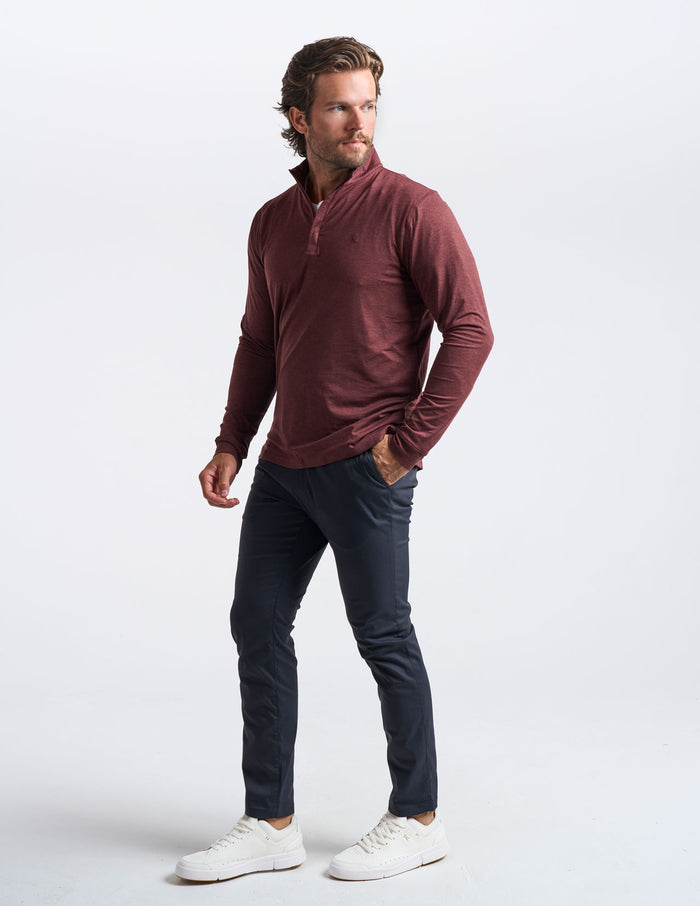 Last Layer Lined Q-Zip - Maroon Heather (The Scarlet Layer)