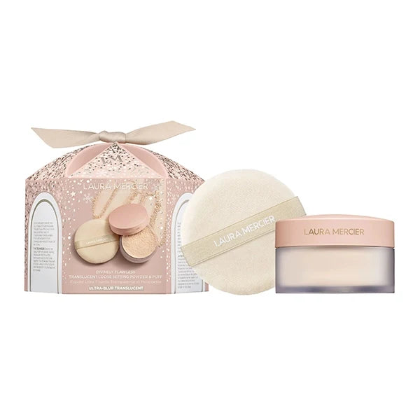 Laura Mercier - Divinely Flawless Translucent Loose Setting Powder & Puff Ultra- Blur - Translucent