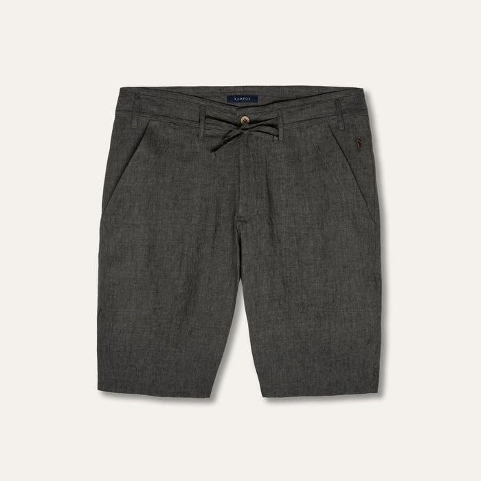 Linen Bermuda Shorts Olive - KAMPOS