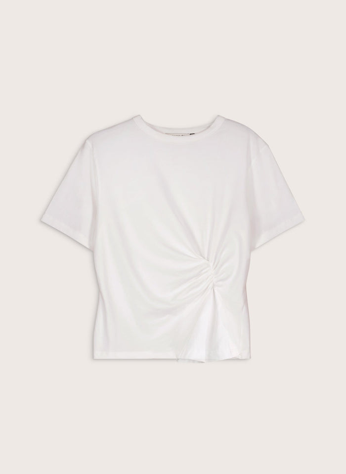 Lois Organic Draped Top - Pure White Baukjen