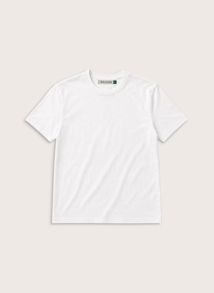 Maddi Crew Neck Tee - White Baukjen