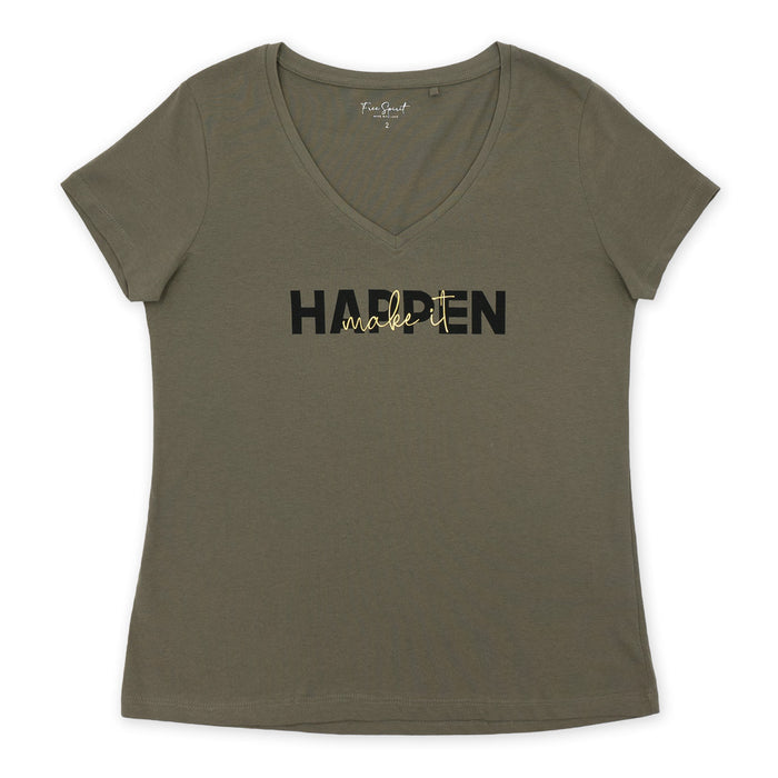 חולצה עם צווארון וי Make It Happen נשים