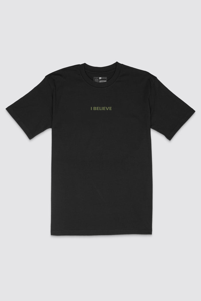 Martins Believe Tee - Black - photo from front flat lay #color_black