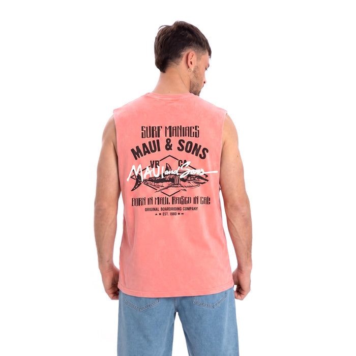 גופיה שטופה מודפסת דו צדדית Maui & Sons