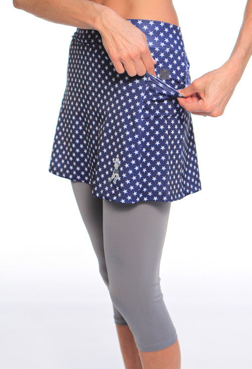 midnight stars capri skirt pockets