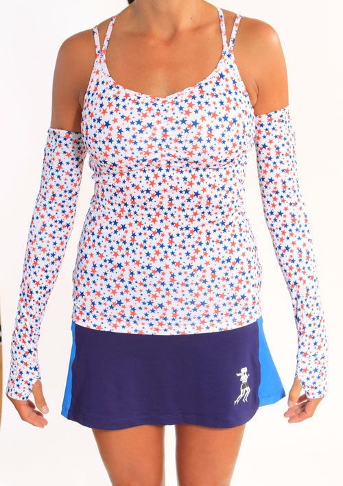 super stars strappy tank midnight surf athletic skirt