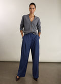Mika Cool Wool Wide Leg Trousers - French Navy Baukjen