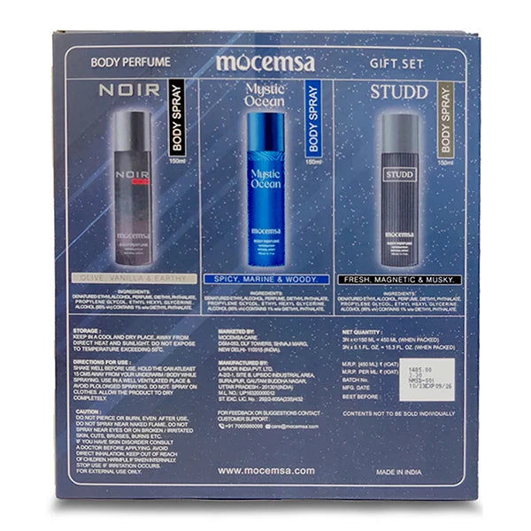 Mocemsa Body Perfume Gift Pack - Noir And Mystic Ocean And Studd