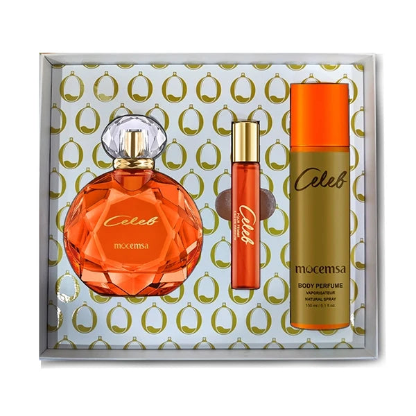 MOCEMSA CELEB GIFT SET -EDP 110ML AND TRAVEL SIZE 25ML AND DEO 150ML