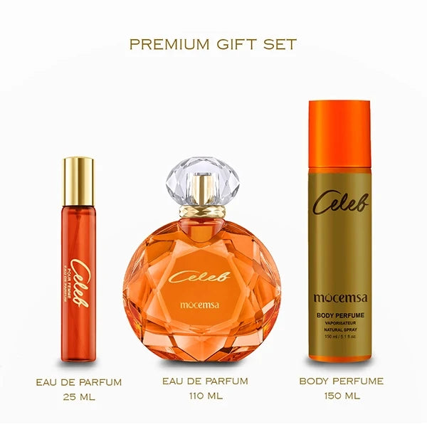 MOCEMSA CELEB GIFT SET -EDP 110ML AND TRAVEL SIZE 25ML AND DEO 150ML