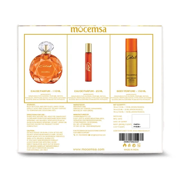 MOCEMSA CELEB GIFT SET -EDP 110ML AND TRAVEL SIZE 25ML AND DEO 150ML