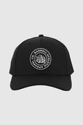 Monogram Mesh Snapback Hat - Black- photo from front #color_black-monogram