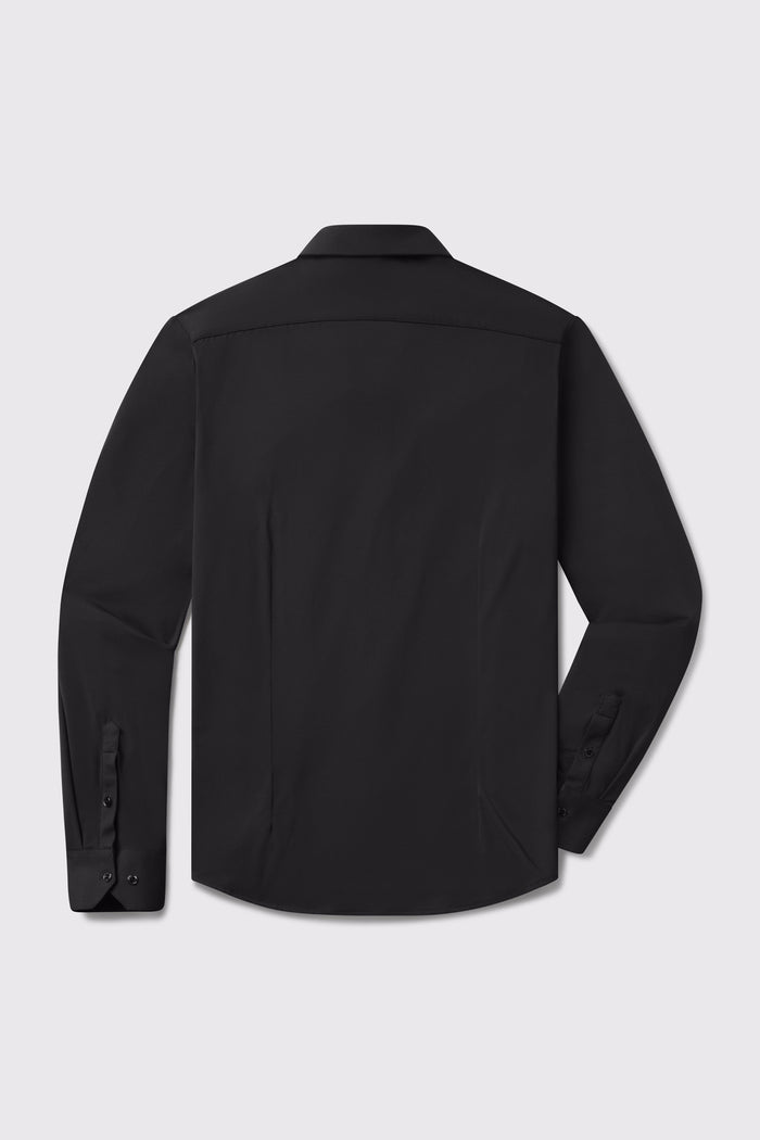 Motive Dress Shirt - Black - photo from back flat lay #color_black