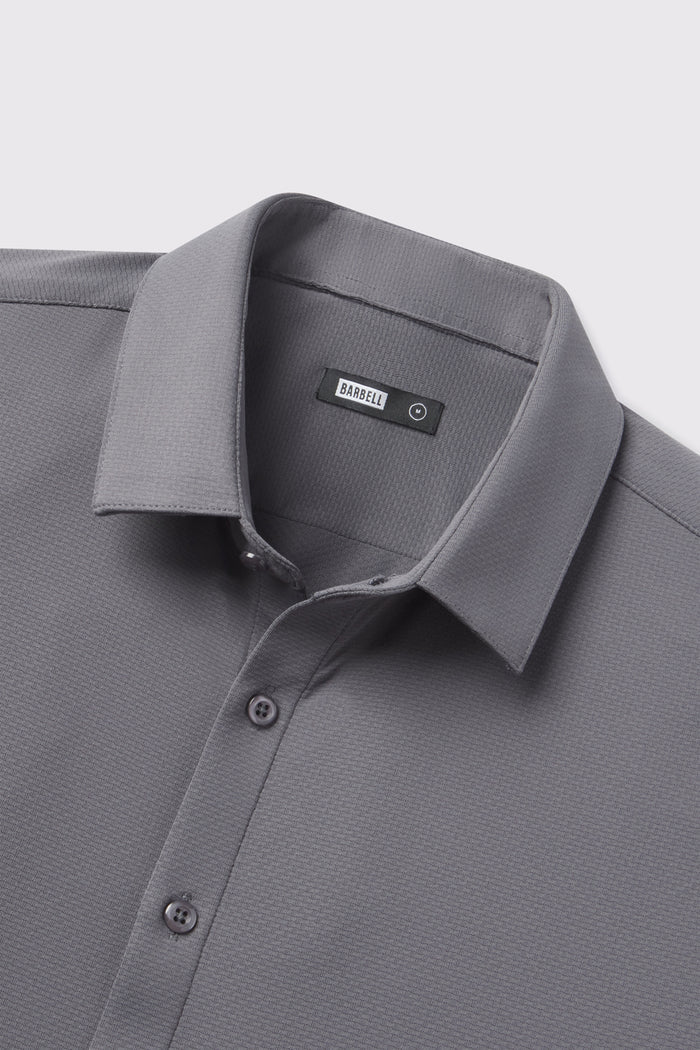 Motive Dress Shirt - Gray - photo from collar detail #color_gray