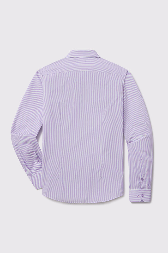 Motive Dress Shirt - Purple Stripe - photo from back flat lay #color_purple-stripe