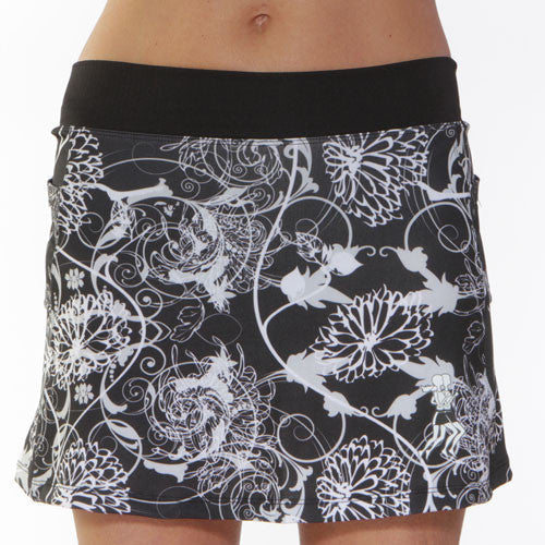 mums noir running skirt black white