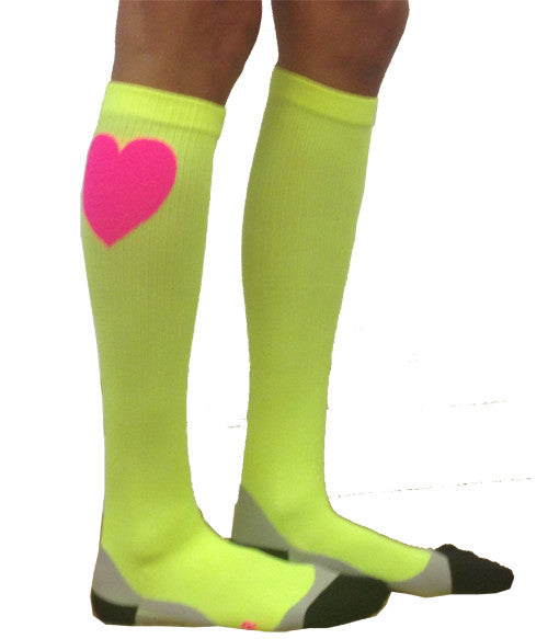 neon yellow citron compression socks