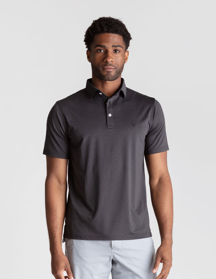 NoFlop Golf Polo - Black Heather (The Tiger Woulds)