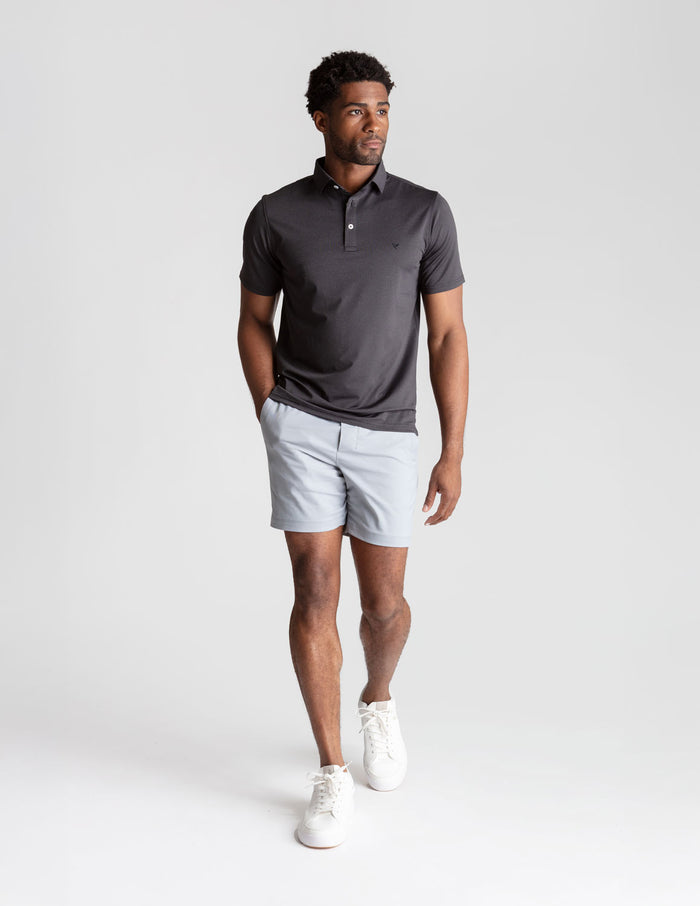 NoFlop Golf Polo - Black Heather (The Tiger Woulds)