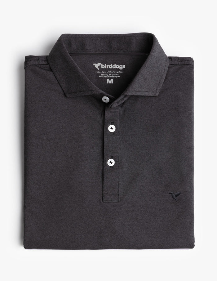NoFlop Golf Polo - Black Heather (The Tiger Woulds)