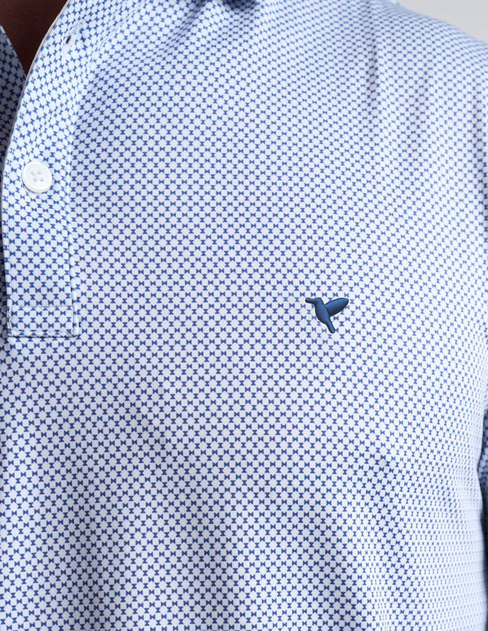 NoFlop Golf Polo - Blue Bowtie (The Texas Wedge Enthusiast)