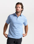 NoFlop Golf Polo - Blue Stripes (The Turn Father)