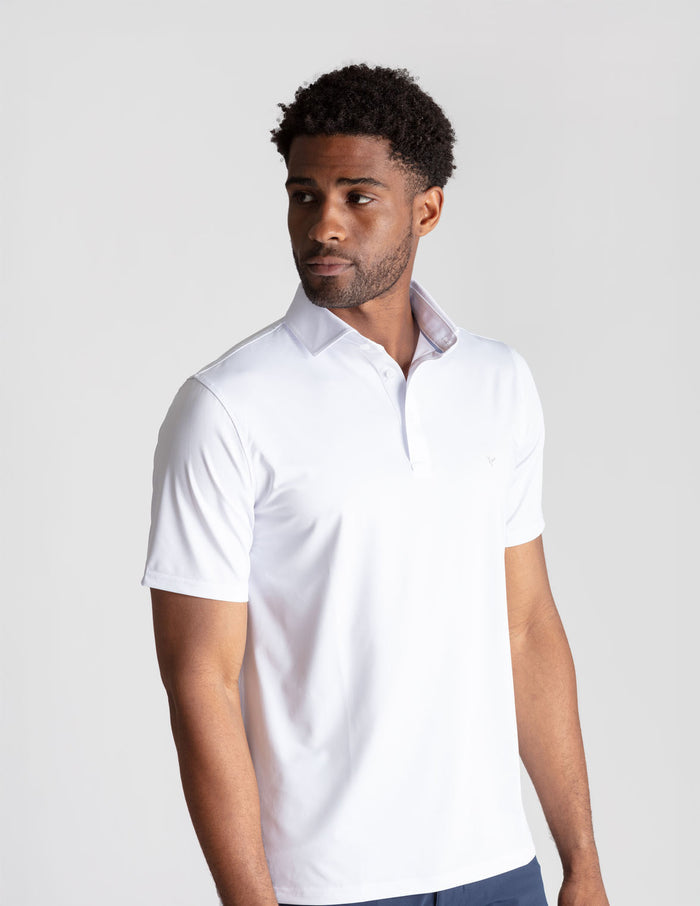 NoFlop Golf Polo - Club White (The Baby Fade)