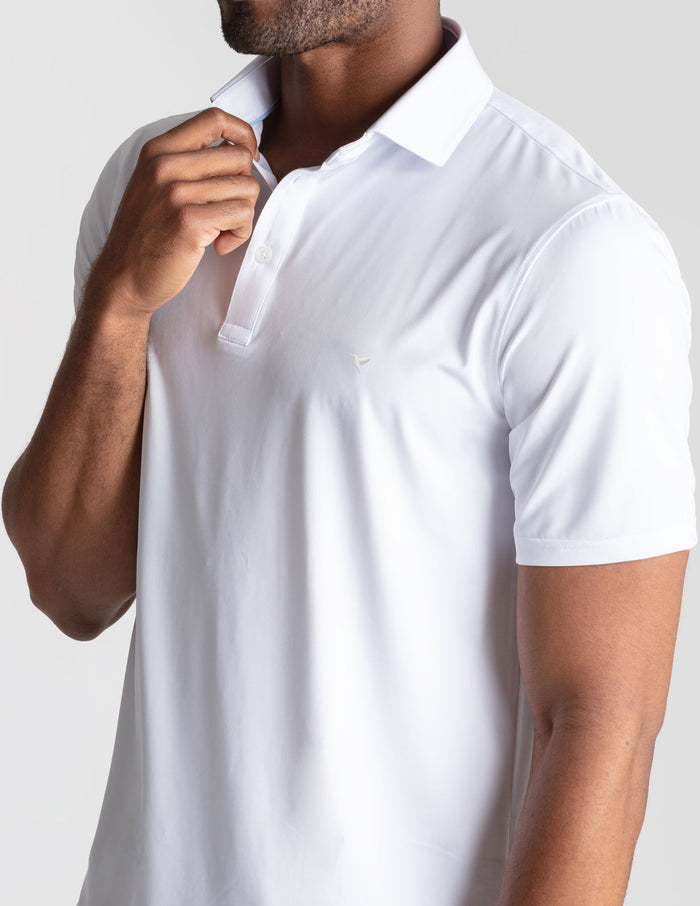 NoFlop Golf Polo - Club White (The Baby Fade)