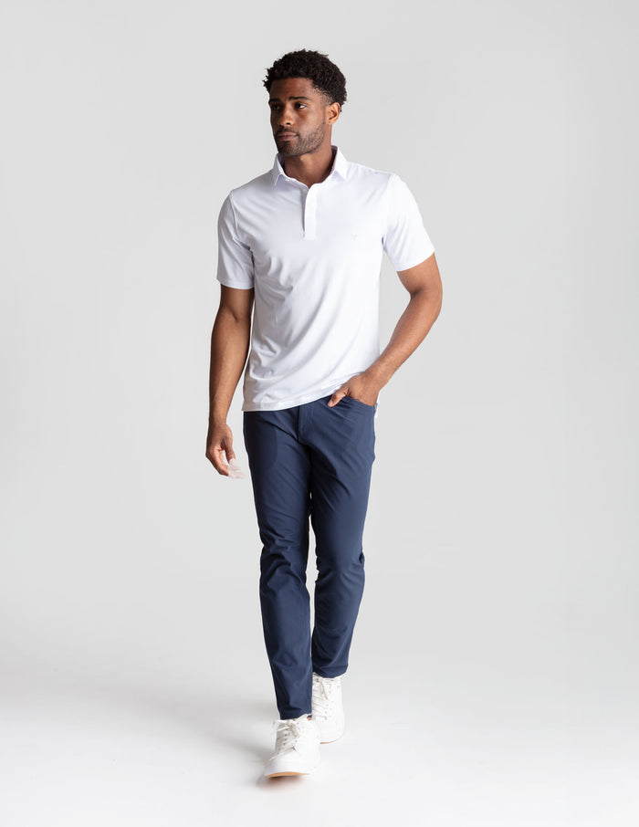 NoFlop Golf Polo - Club White (The Baby Fade)