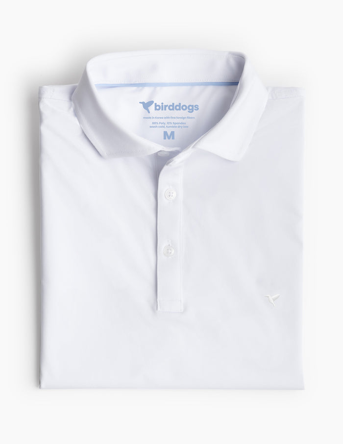 NoFlop Golf Polo - Club White (The Baby Fade)