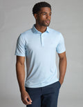 NoFlop Golf Polo - Double Breaker Carolina Blue (Talk Birdie To Me)