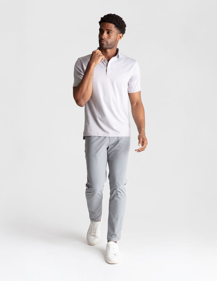 NoFlop Golf Polo - Gray Stripes (The Hampton Palmers)