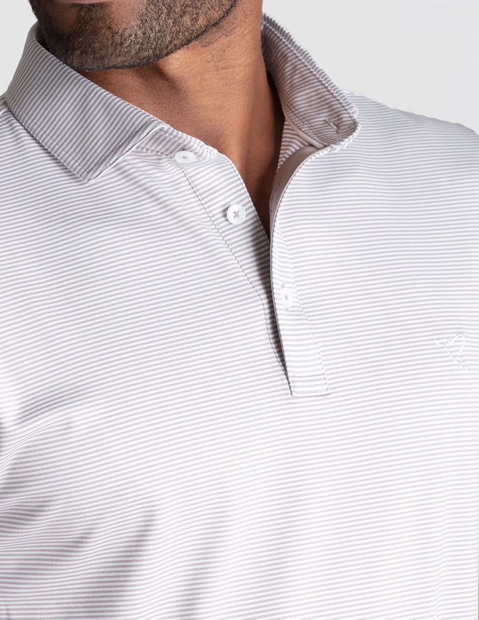 NoFlop Golf Polo - Gray Stripes (The Hampton Palmers)