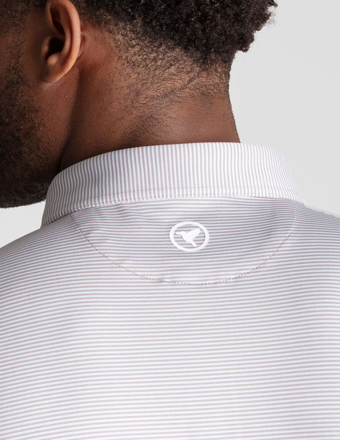 NoFlop Golf Polo - Gray Stripes (The Hampton Palmers)