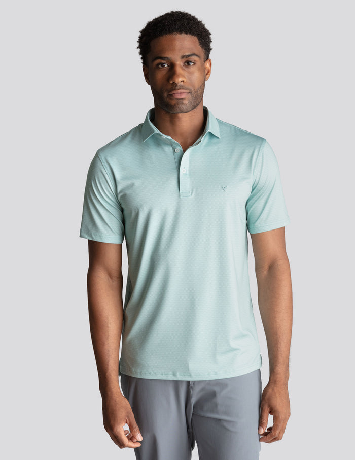 NoFlop Golf Polo - Link Swell Green (The 18th & Aperol)