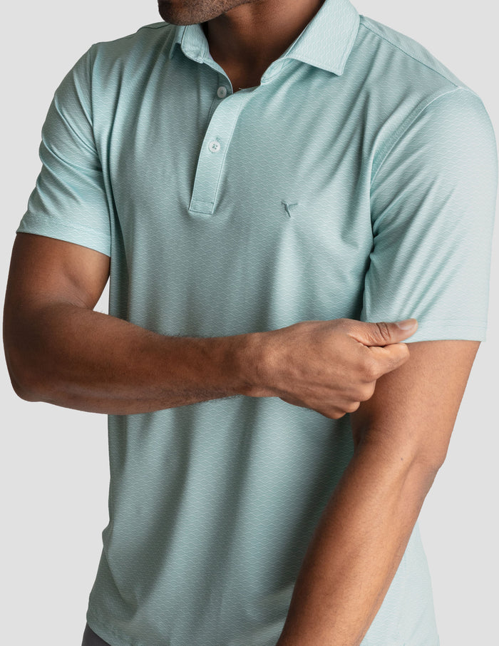 NoFlop Golf Polo - Link Swell Green (The 18th & Aperol)