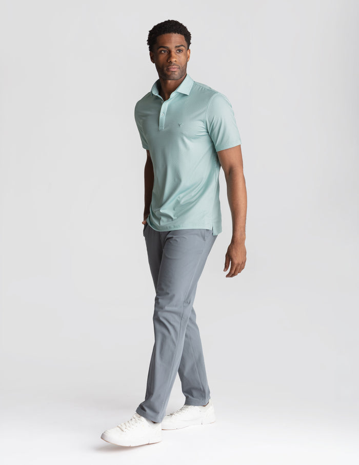 NoFlop Golf Polo - Link Swell Green (The 18th & Aperol)