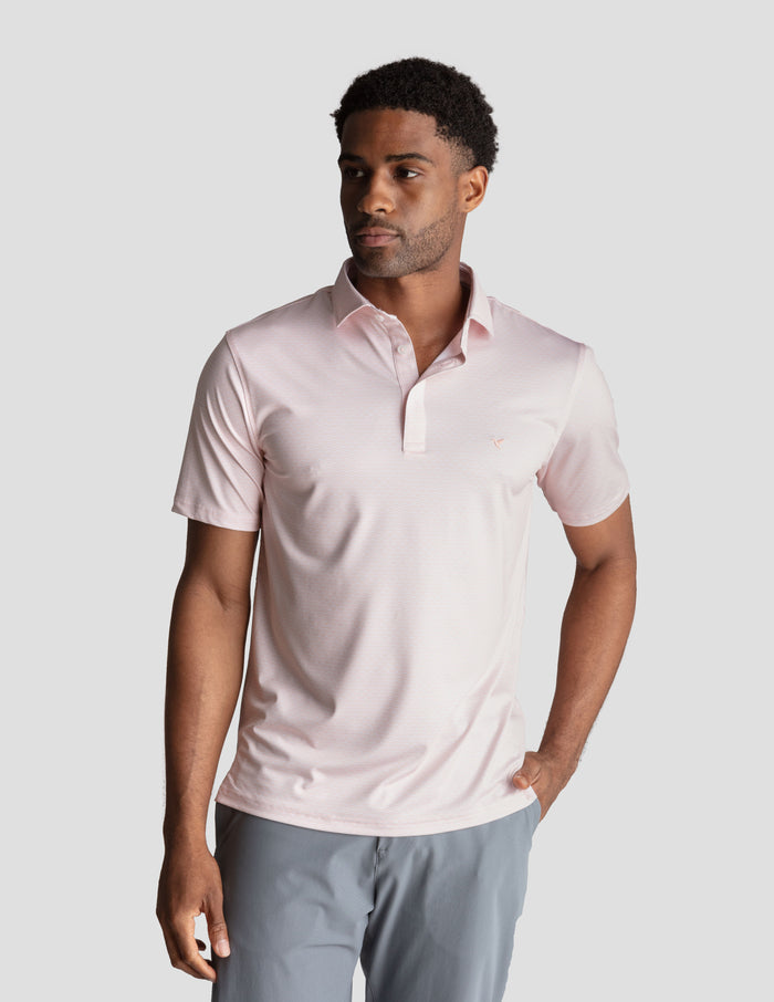 NoFlop Golf Polo - Link Swell Orange (The Nine & Wine Crew)